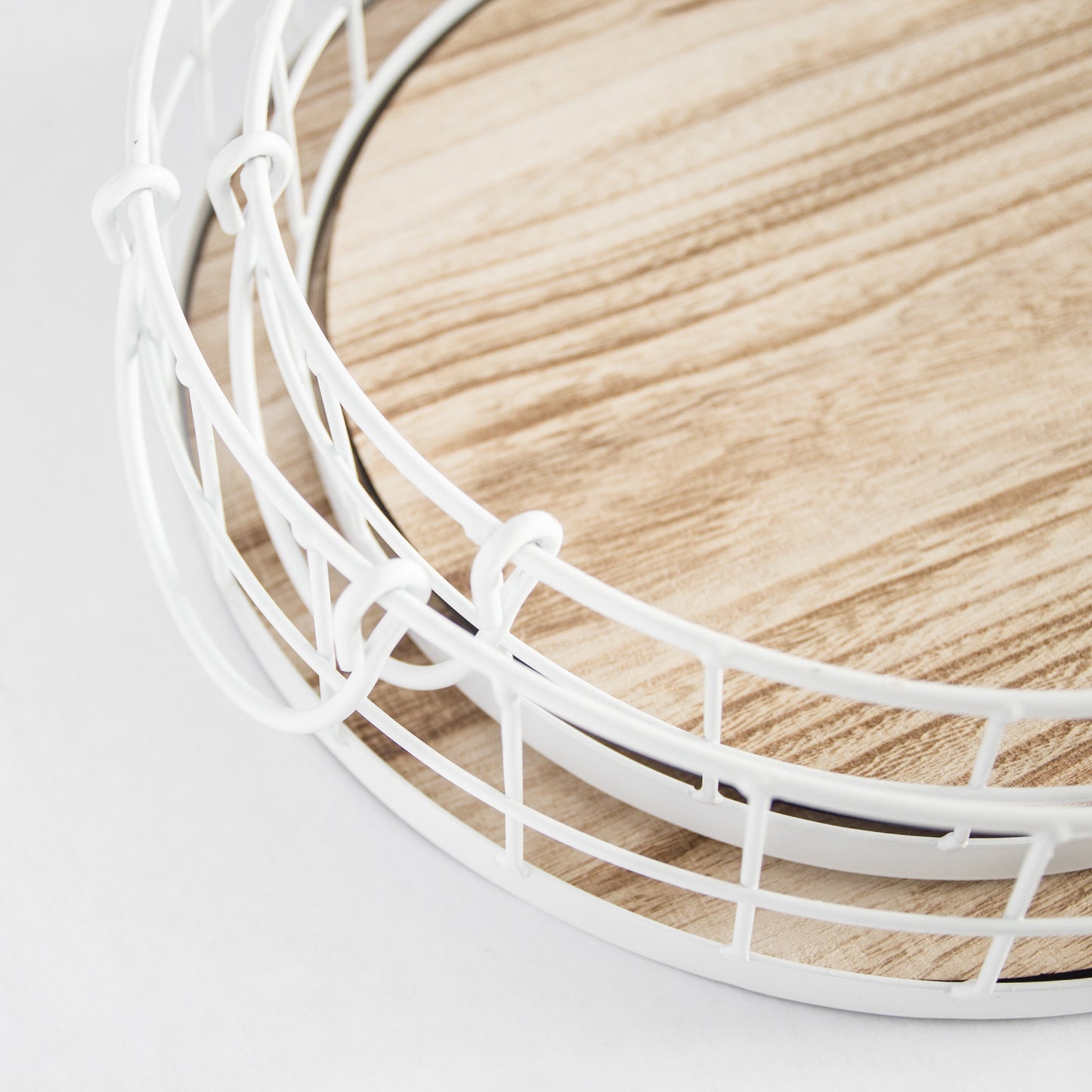 Oval Metal & Wood Tray