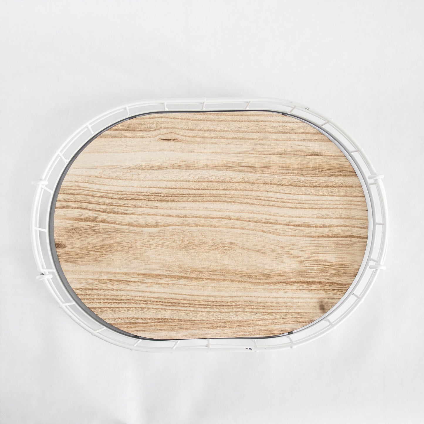 Oval Metal & Wood Tray