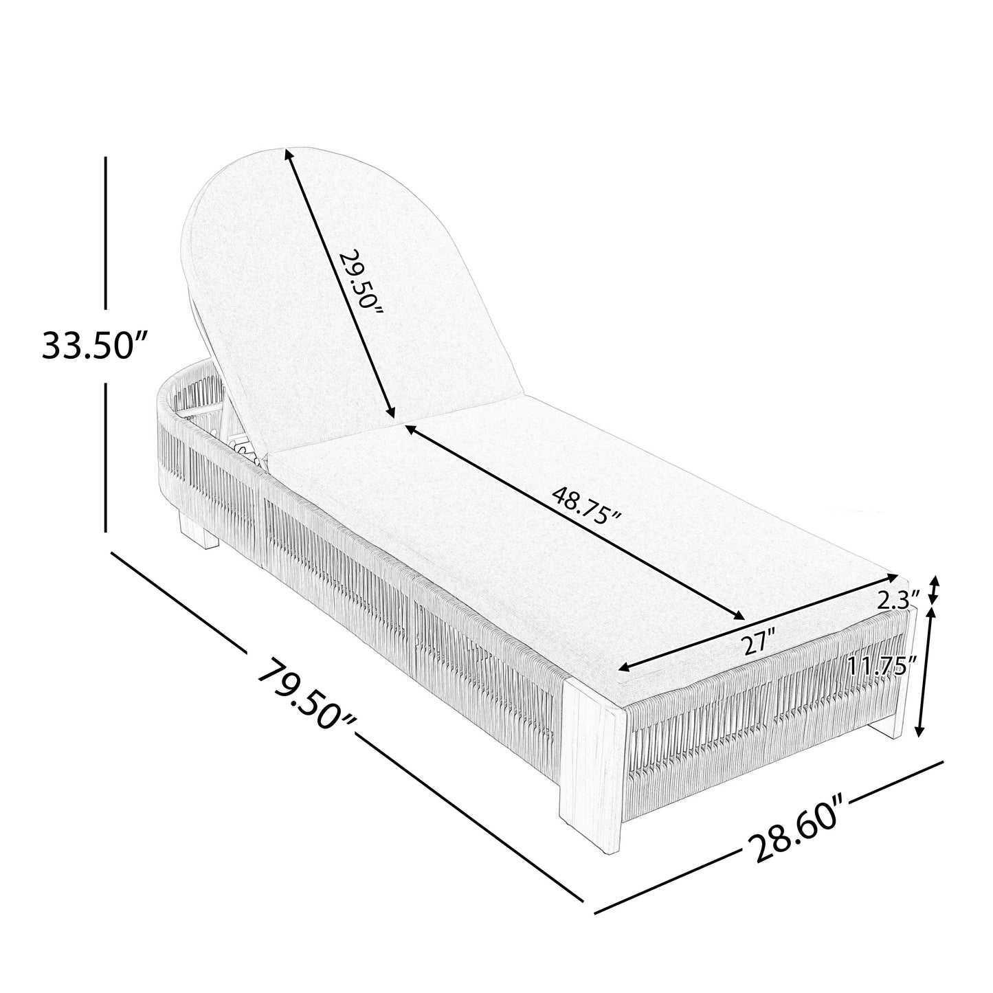 Outdoor Chaise Lounge Chair, Acacia Wood Pool Chair