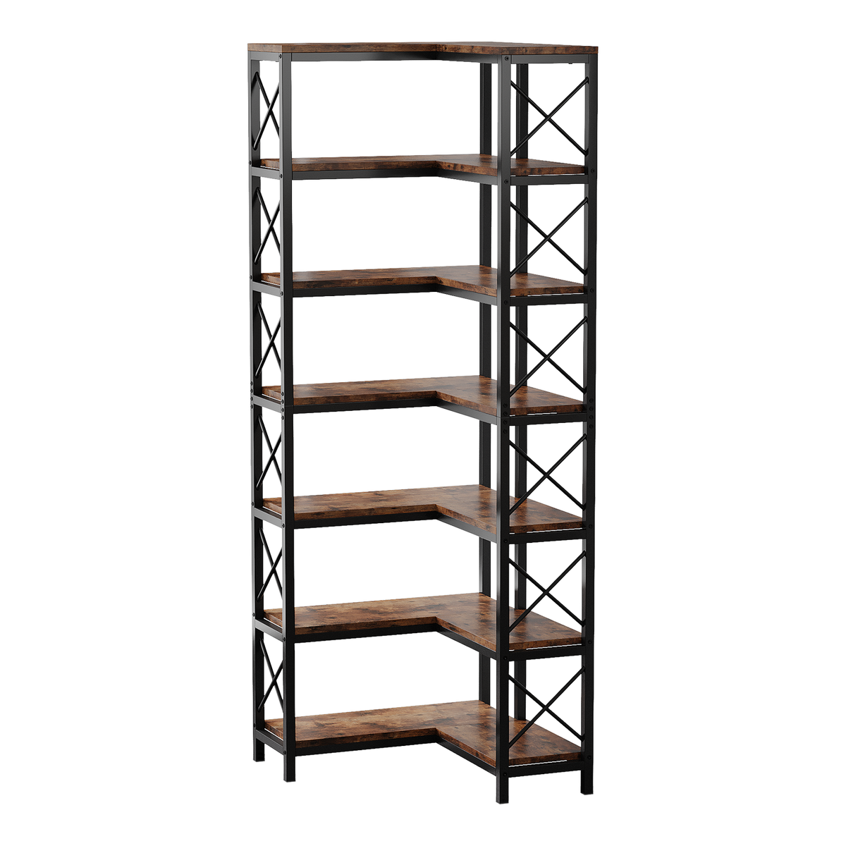 79.53" Tall 7-Tier Large Corner Bookshelf