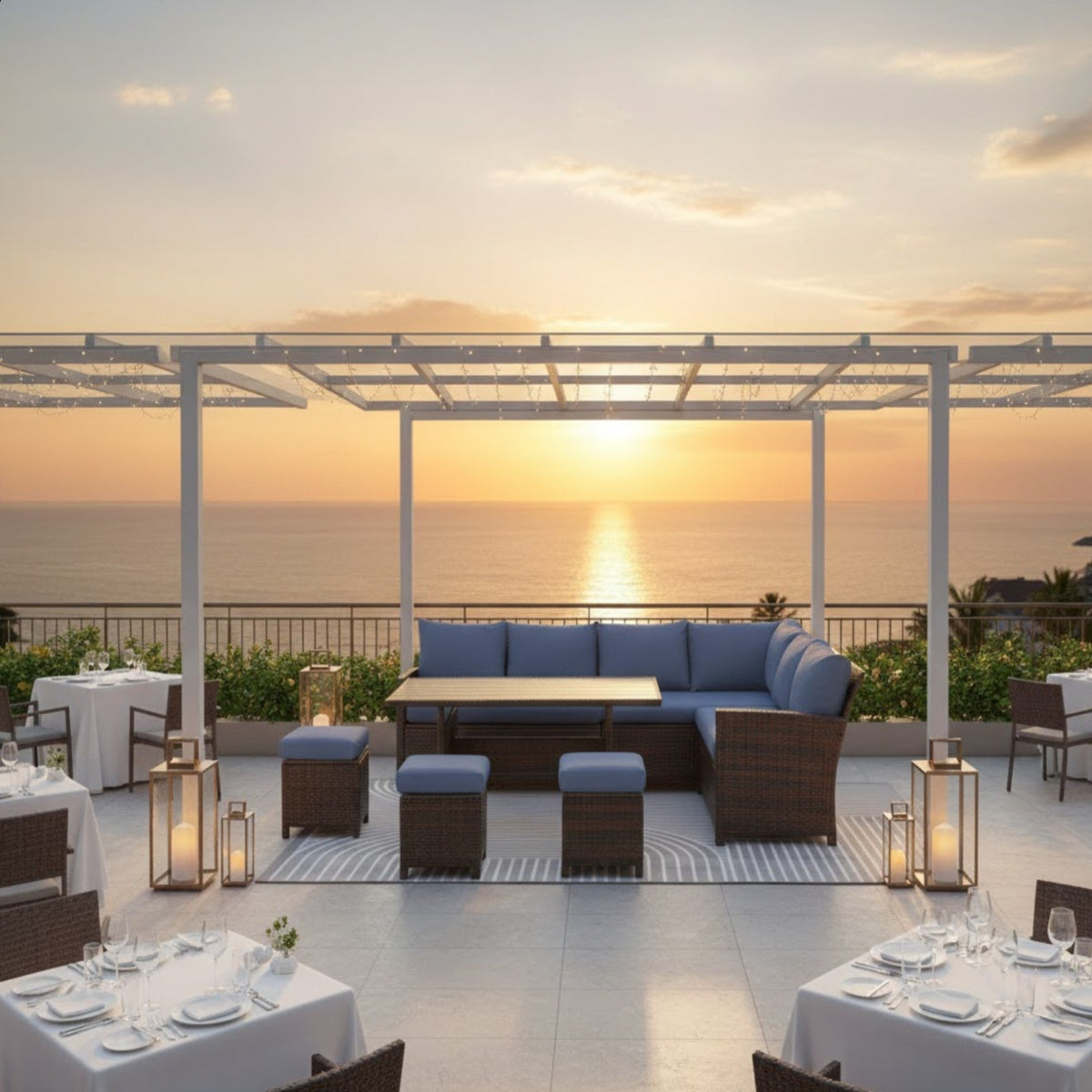 7 Piece Wicker Patio Dining Set