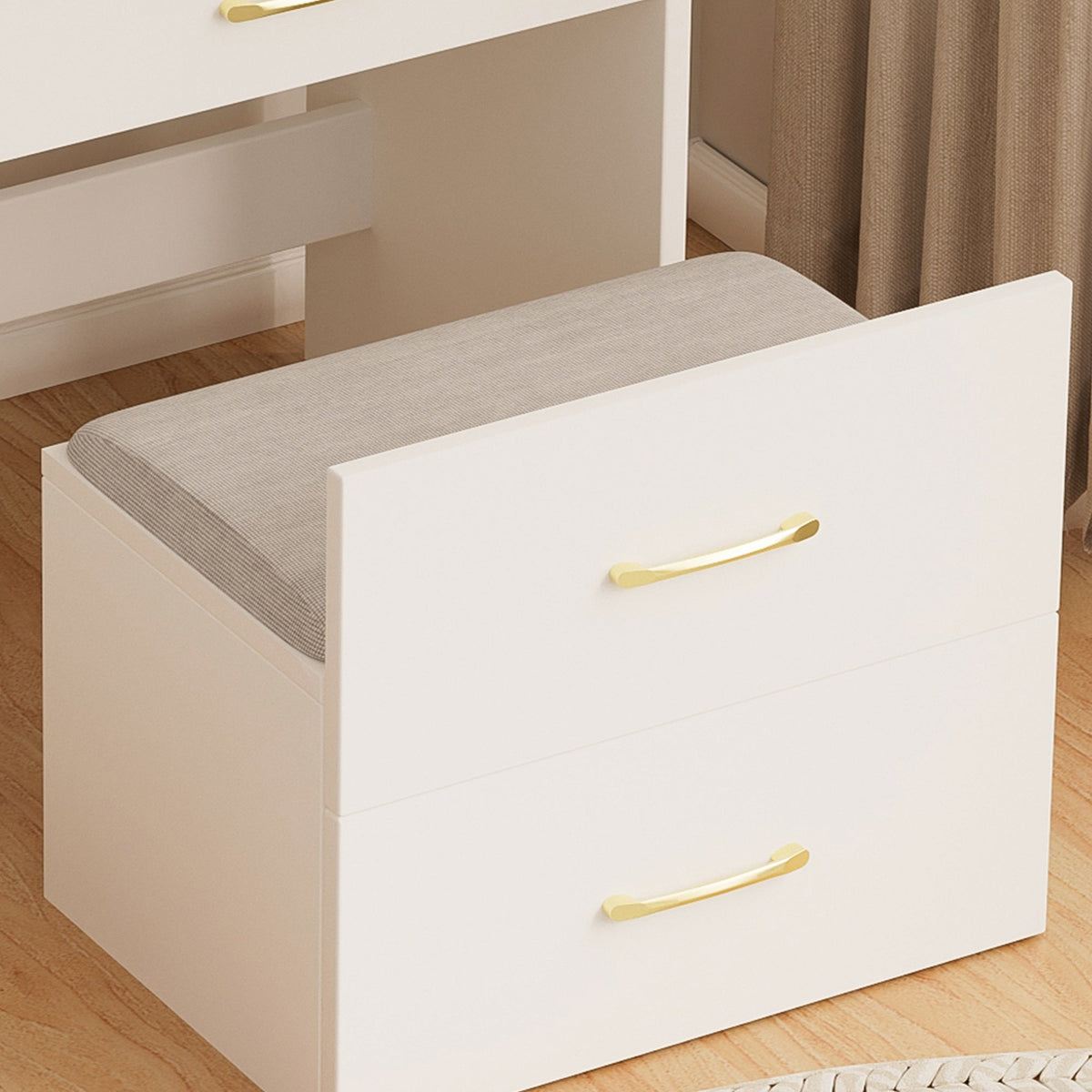 3 in 1 Vanity Desk with Open Top Mirror
