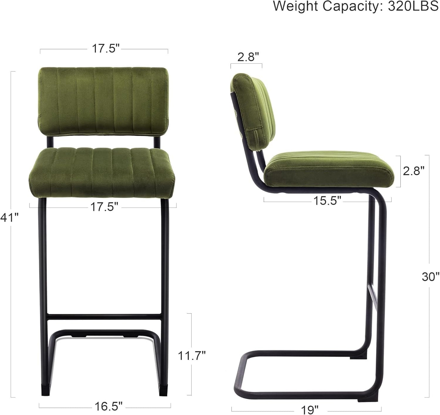 30 Inch Velvet Tufted Bar Stools Set of 2 Kitchen Island