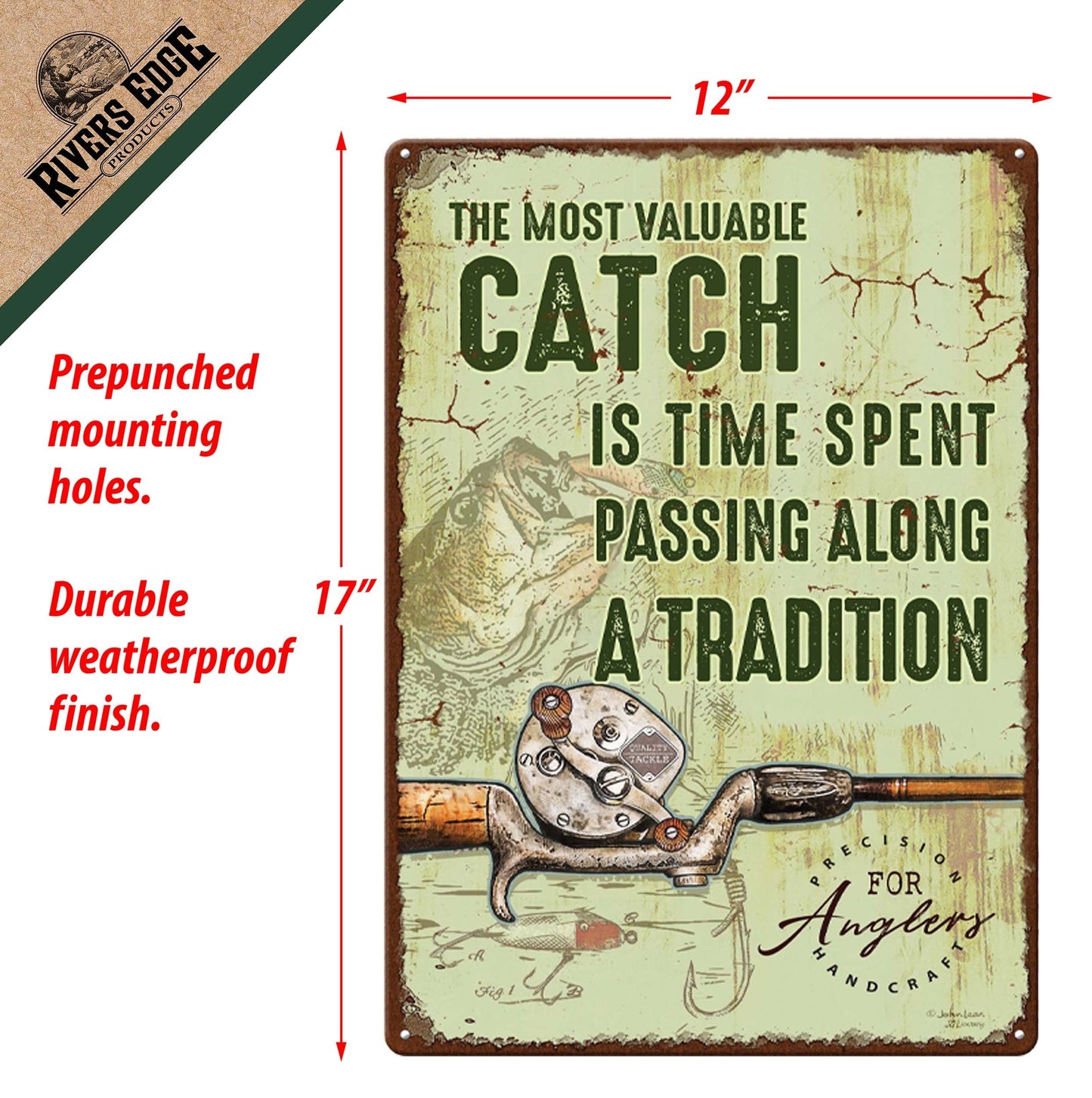 Tin Sign 12in x 17in-Most Valuable Catch