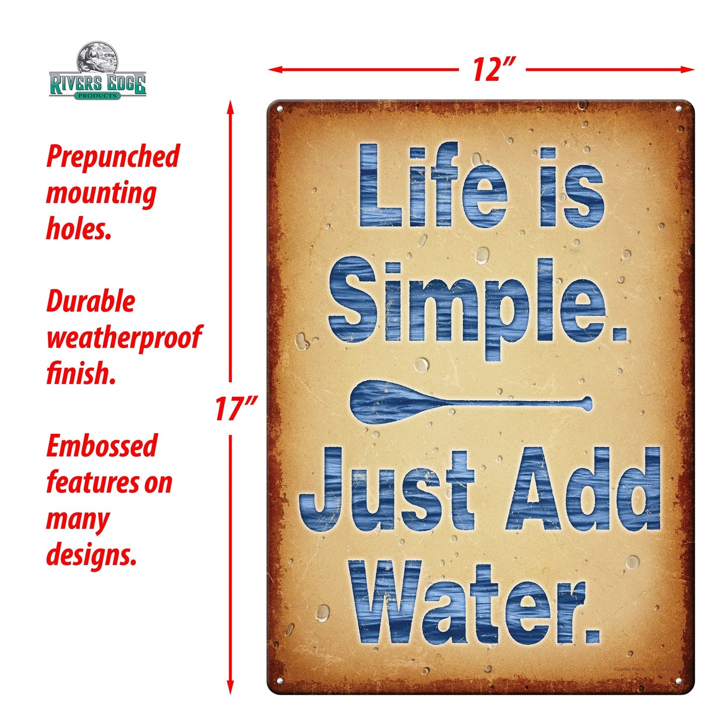 Tin Sign 12in x 17in-Life Add Water