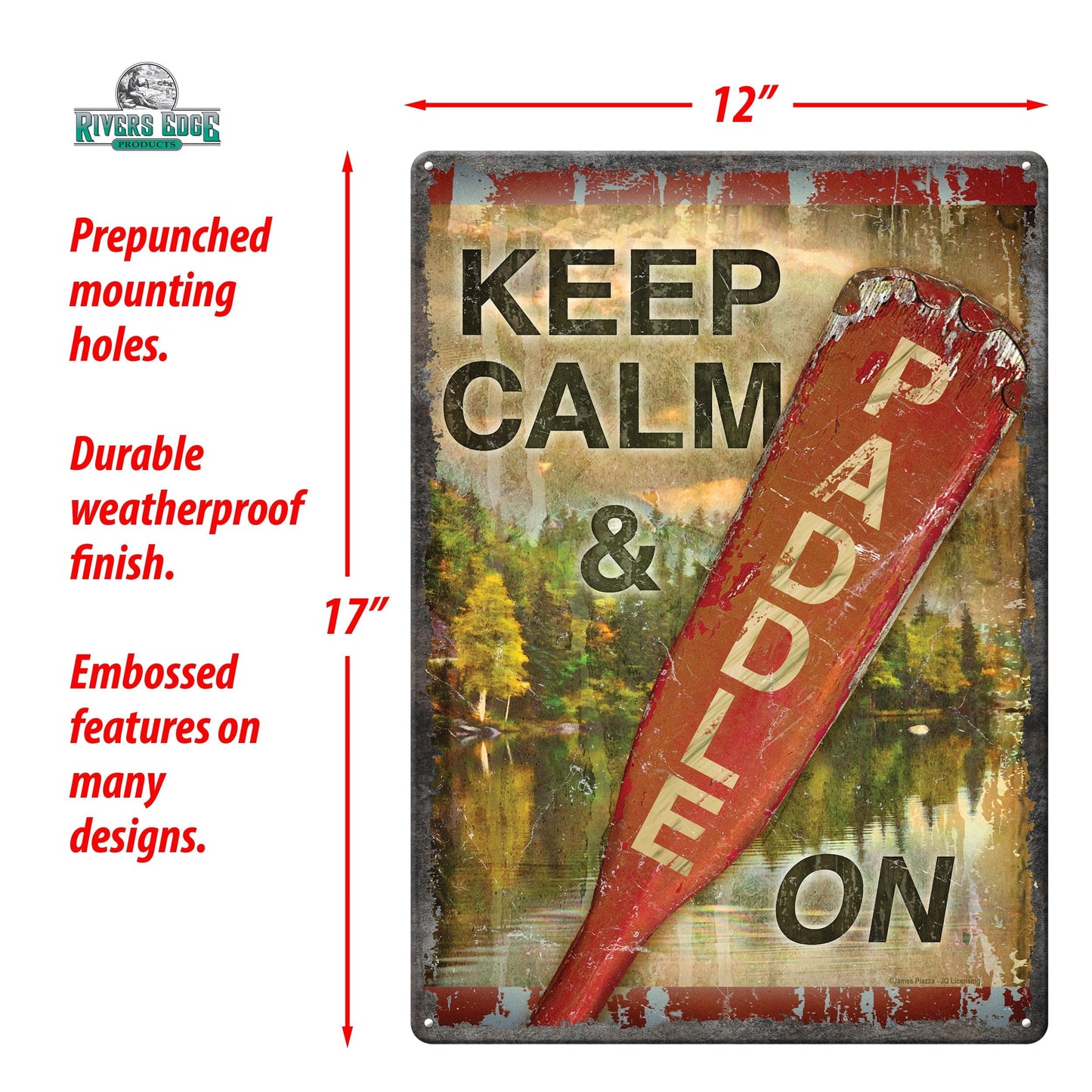 Tin Sign 12in x 17in-Calm Paddle
