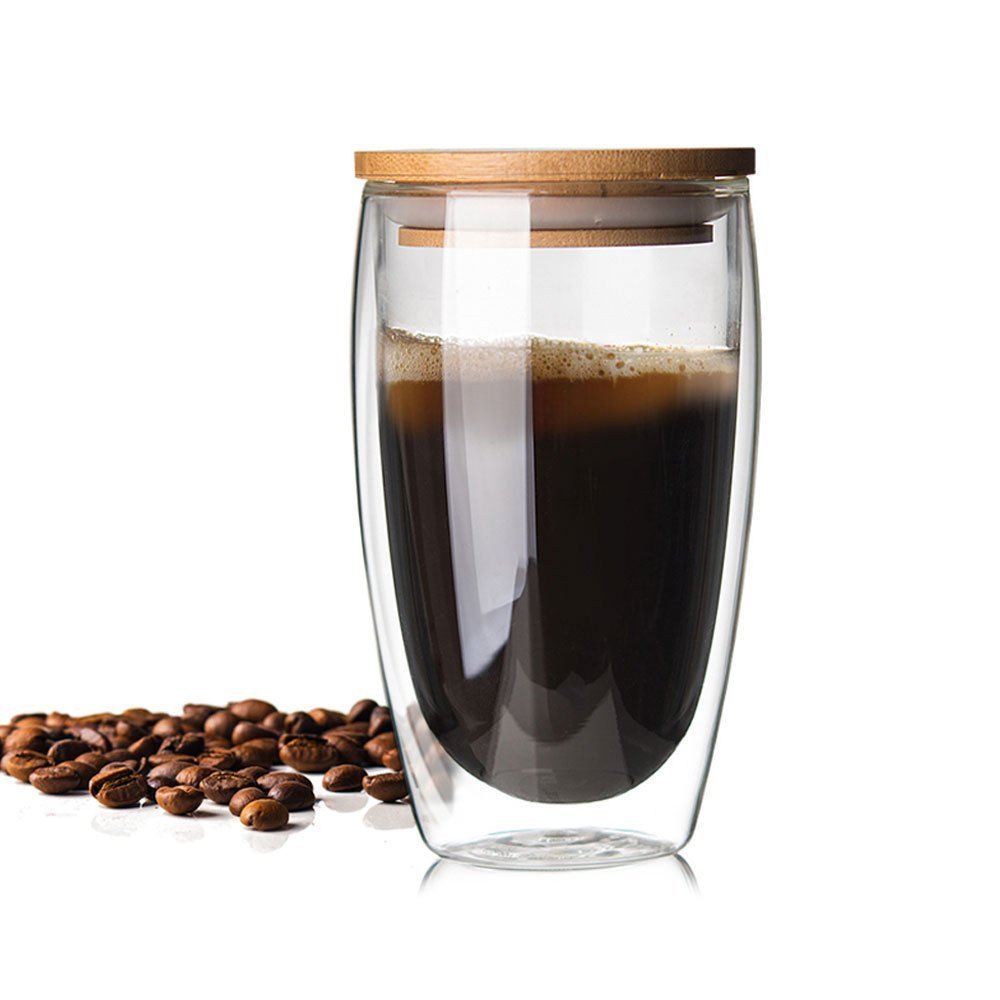 350ml 12oz Double Walled Mug with Bamboo Lid