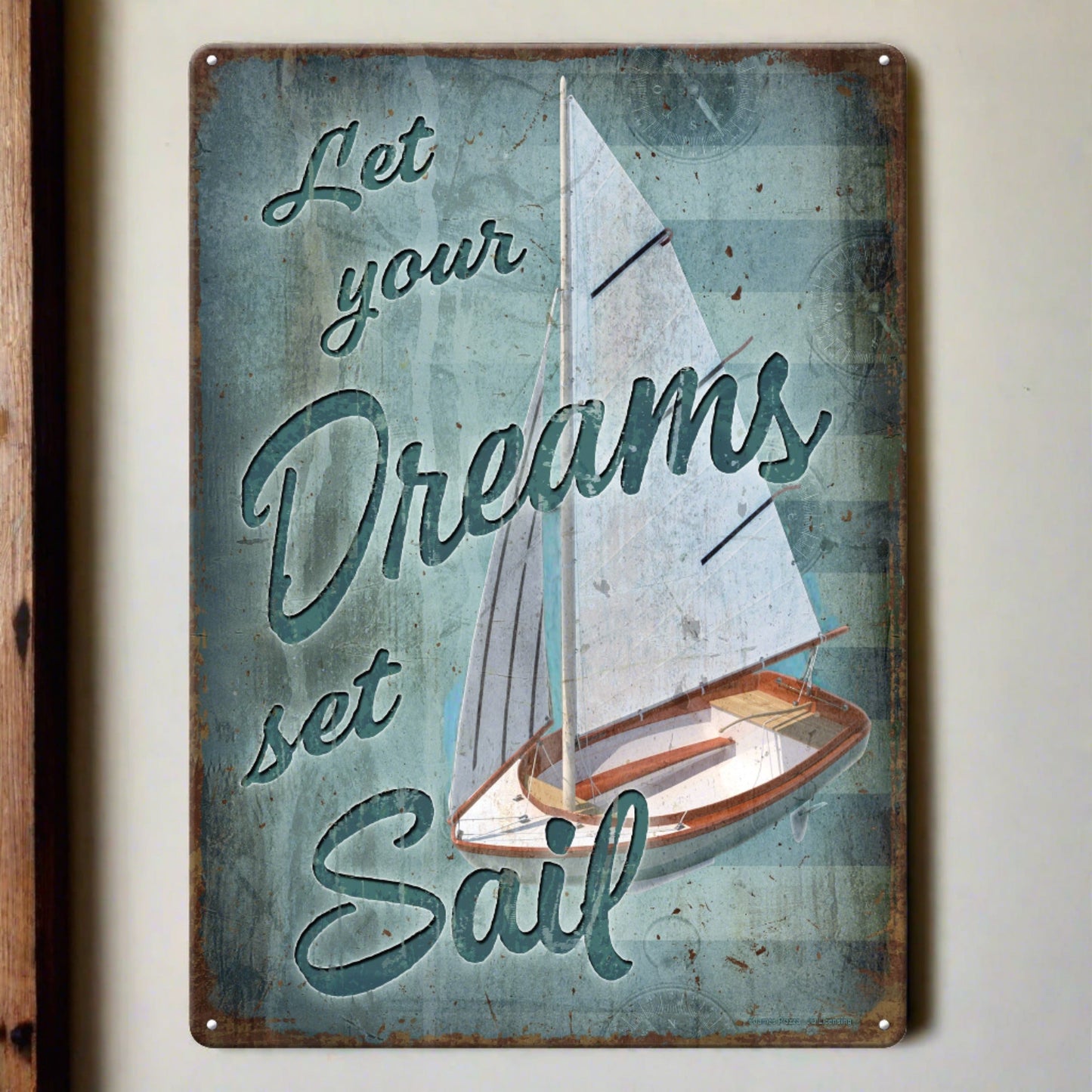 Tin Sign 12in x 17in-Dreams Sail