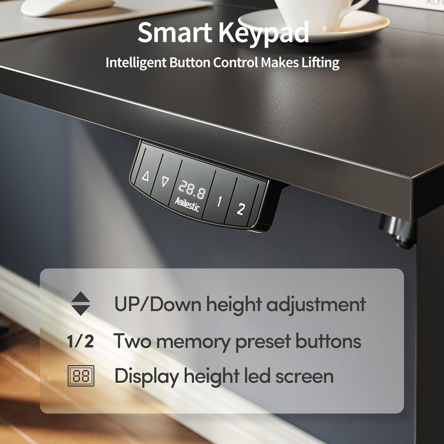 48 Inch Electric Standing Desk With Adjustable Height