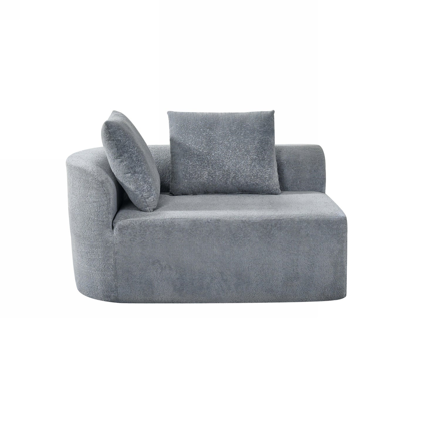 116' Modern Curved Sectional Sofa with High-Density Fully Compressed Sponge and Chaise Lounge, Pearl Upholstery, 2-Piece Set, Fully Assembled Right Hand Facing, Perfect for Living Room, Lounge