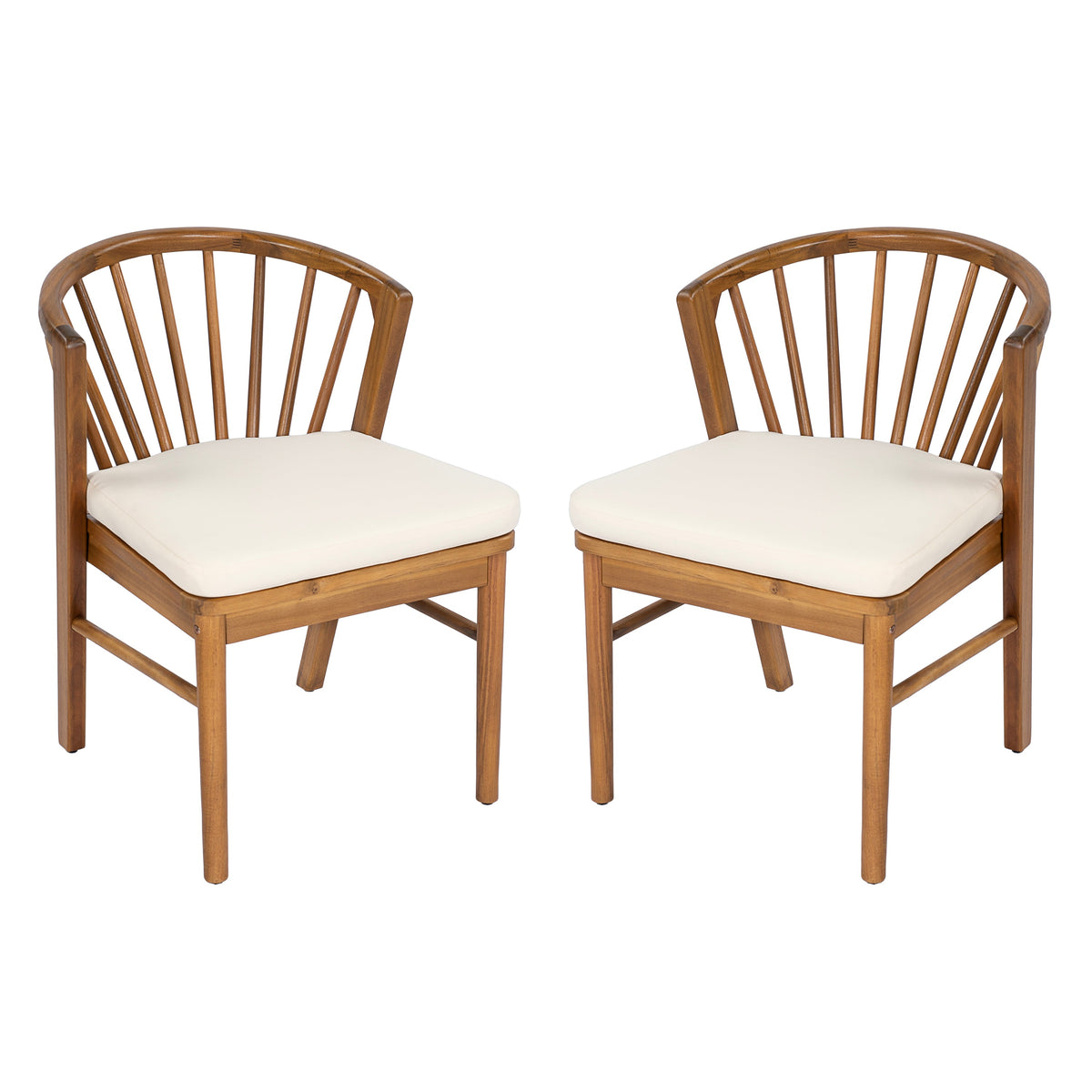 Outdoor Dining Chairs Set of 2 - Acacia Wood Patio Chairs