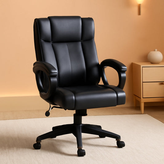 Black Ergonomic Office Chair With Adjustable Lumbar Support