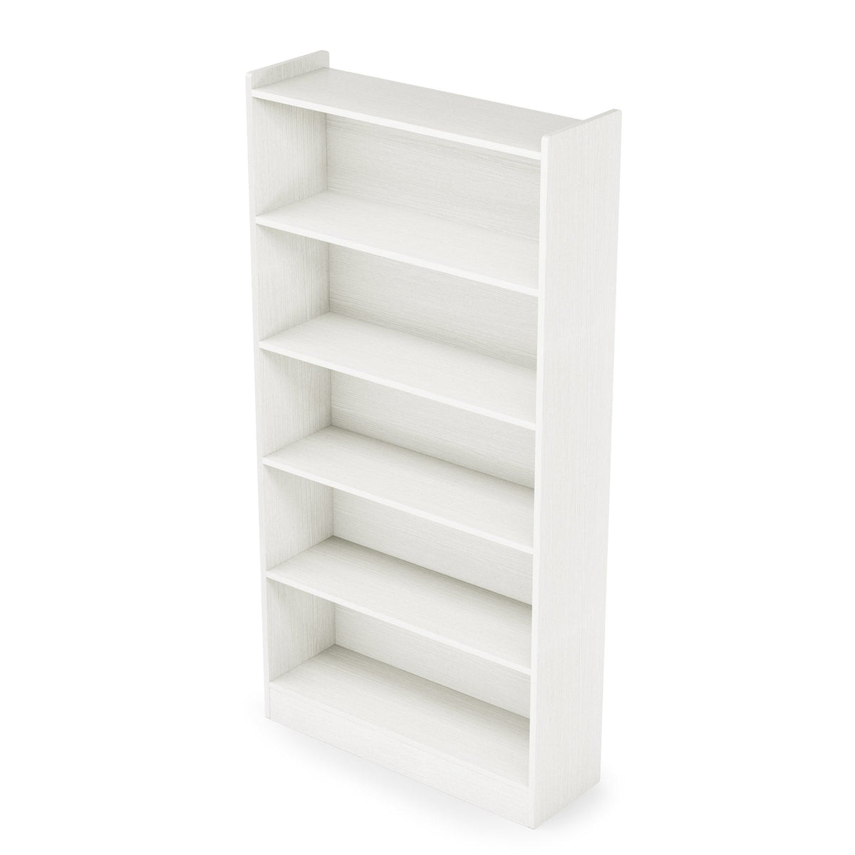 70.87" 6-Tier Modern White Library Bookshelf