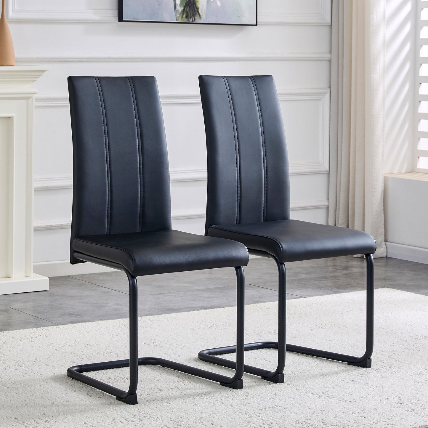 2-Pack PU Upholstered Dining Chairs