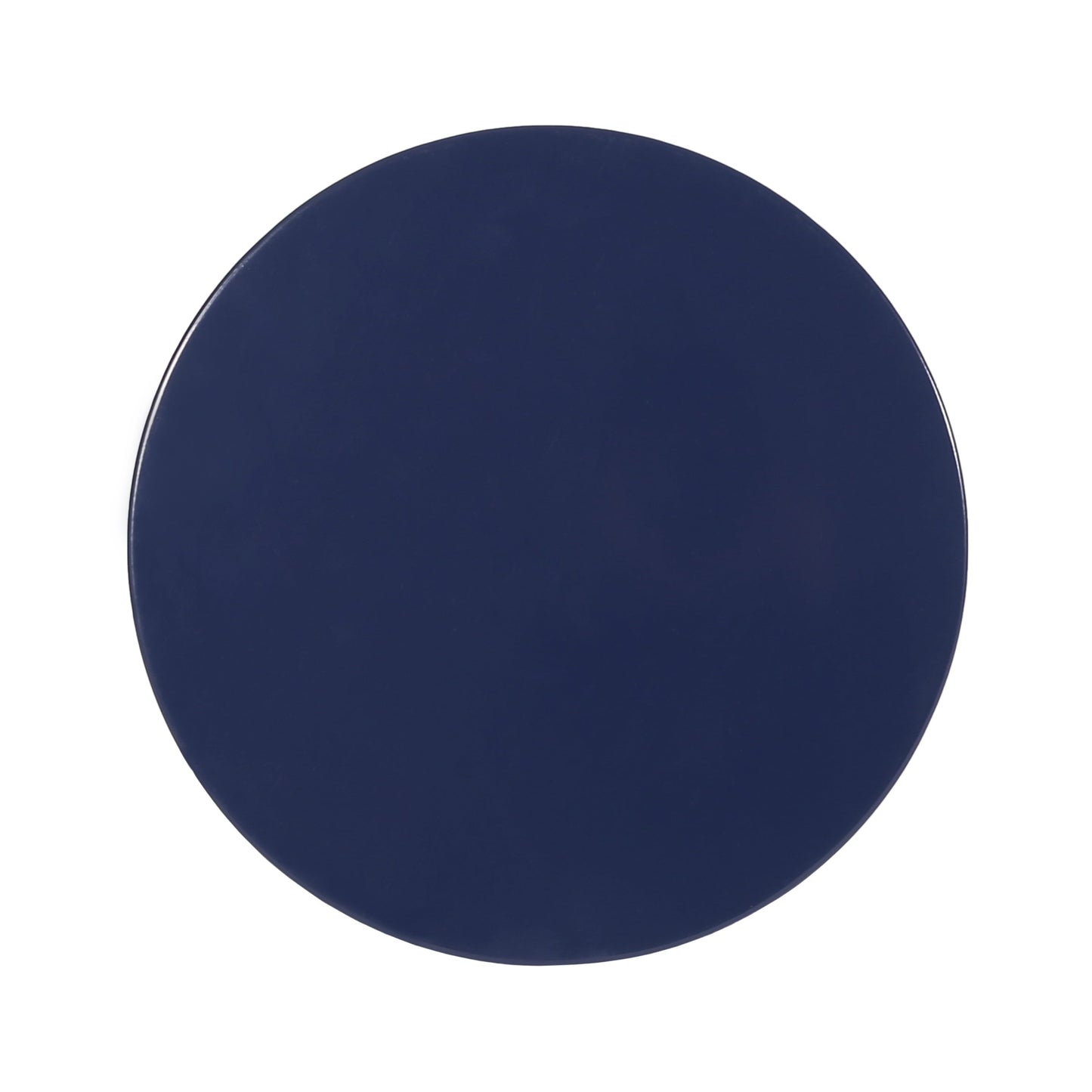 Contemporary Outdoor Metal End Table with Modern Design in Navy Blue Iron Material - Large Size