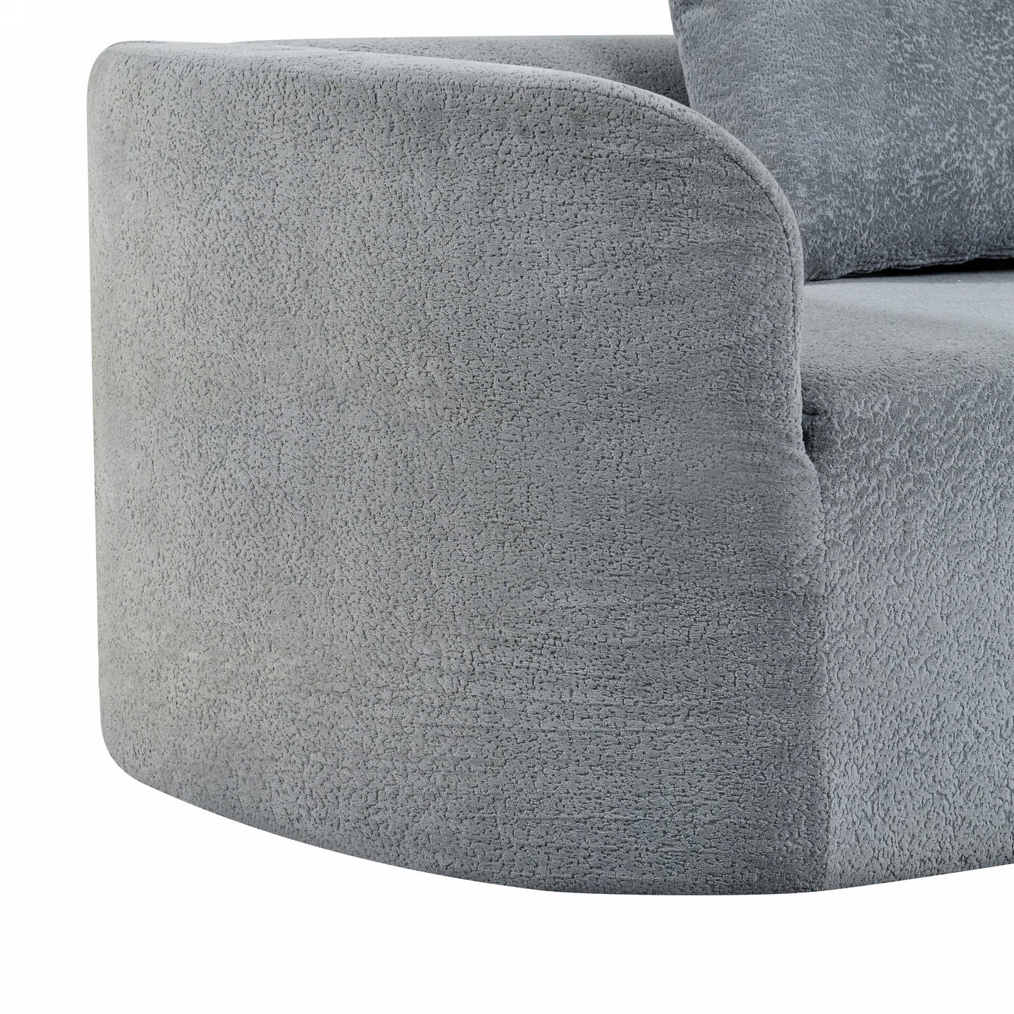 116' Modern Curved Sectional Sofa with High-Density Fully Compressed Sponge and Chaise Lounge, Pearl Upholstery, 2-Piece Set, Fully Assembled Right Hand Facing, Perfect for Living Room, Lounge