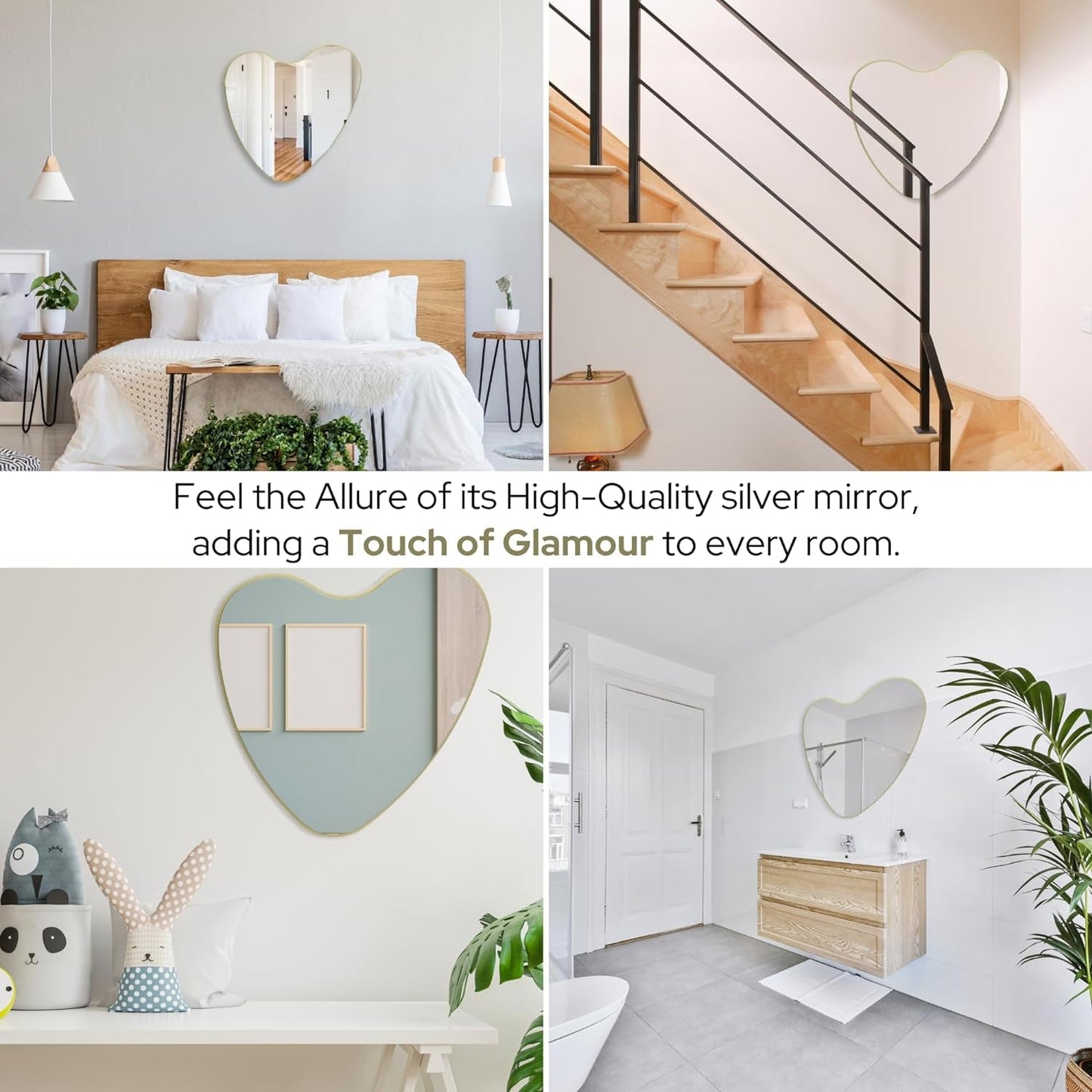 26 Inch Irregular Heart Wall Mirror For Home Decor