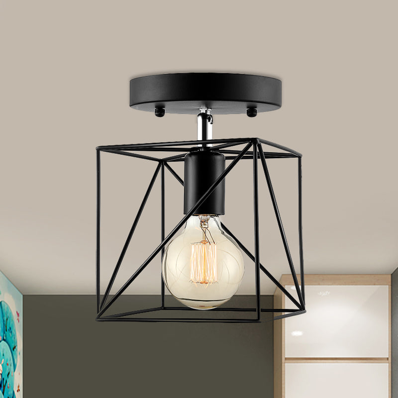 Emersyn Your Space with Exposed Beauty: The Wire Frame Semi-Flush Ceiling Light