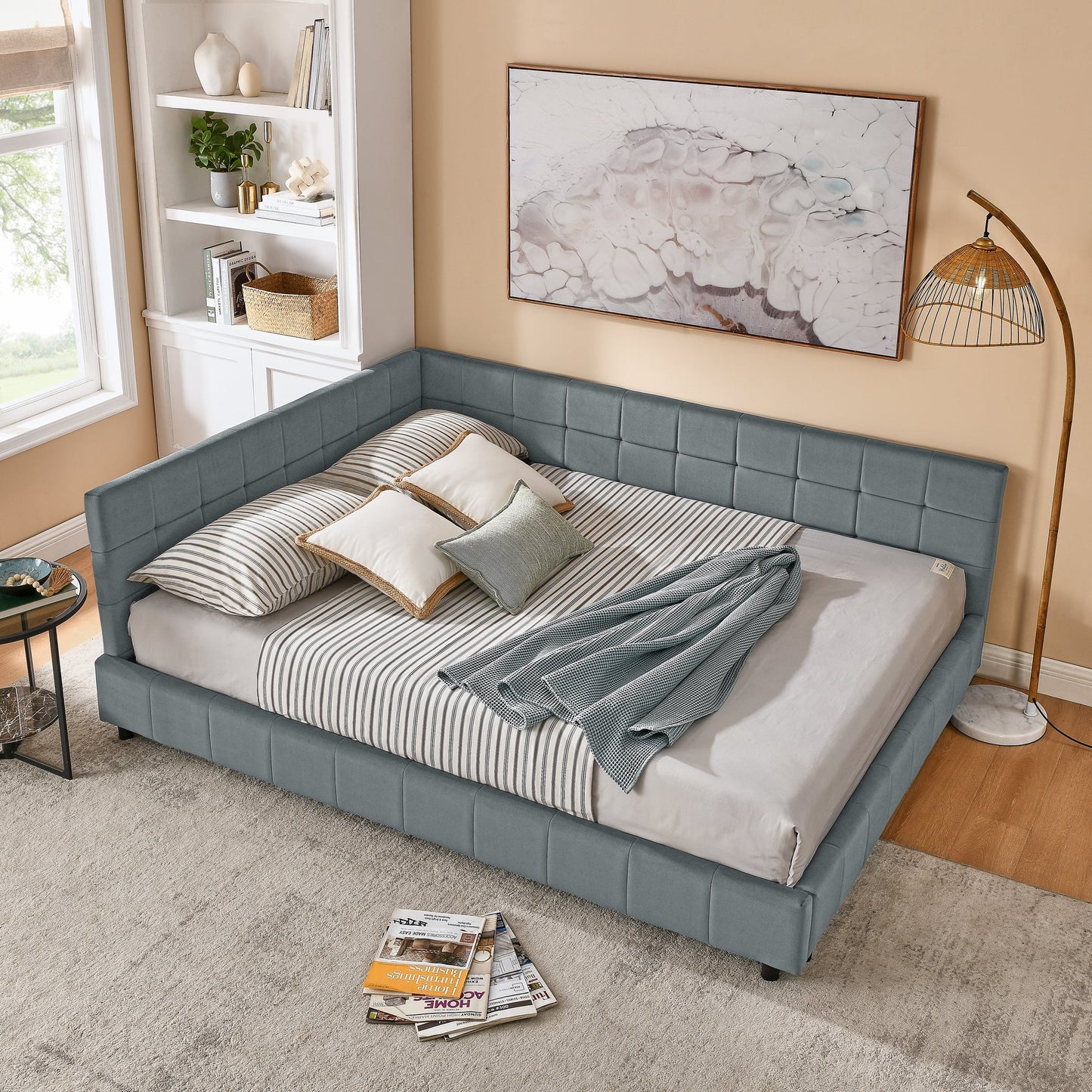 Queen Size Upholstered Tufted Bed Frame