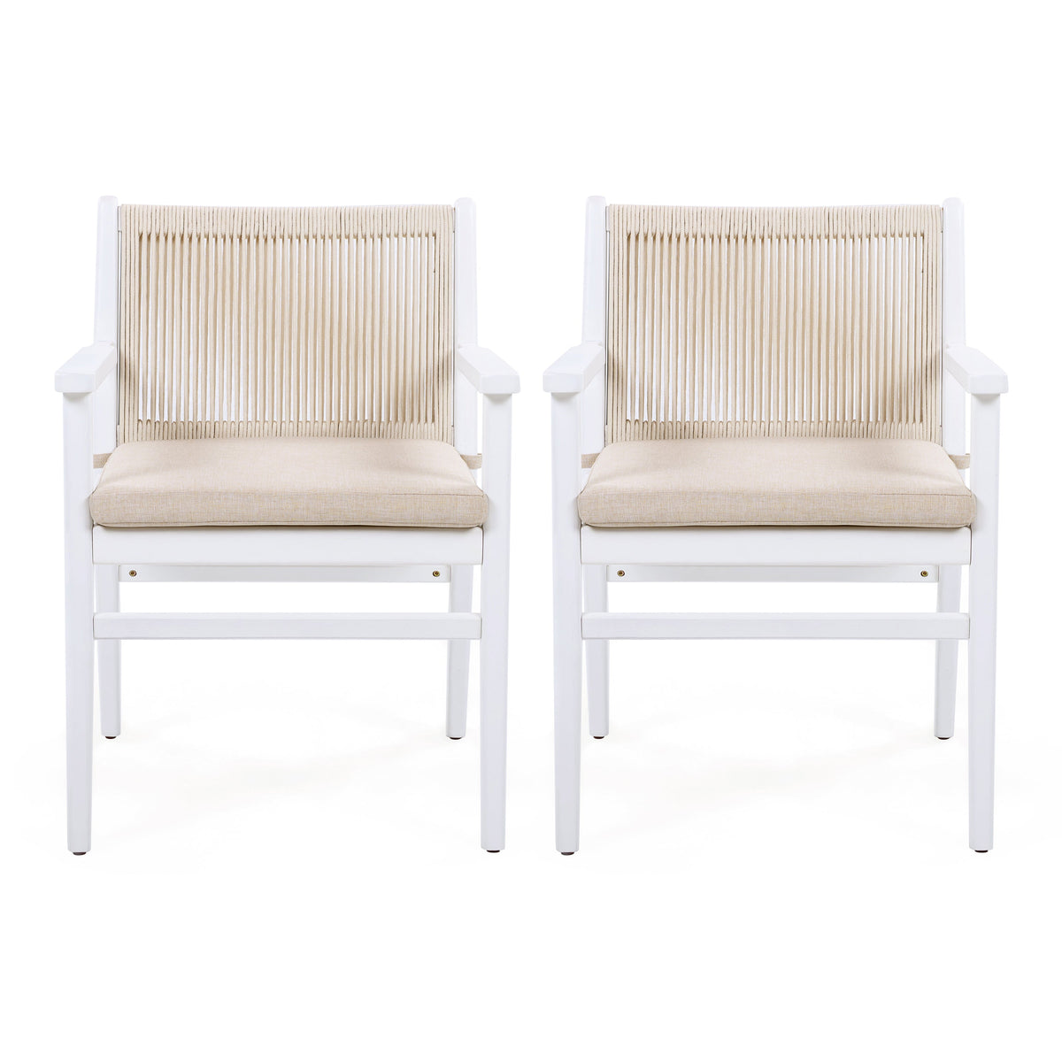 Acacia Wood Outdoor Dining Chairs Set of 2