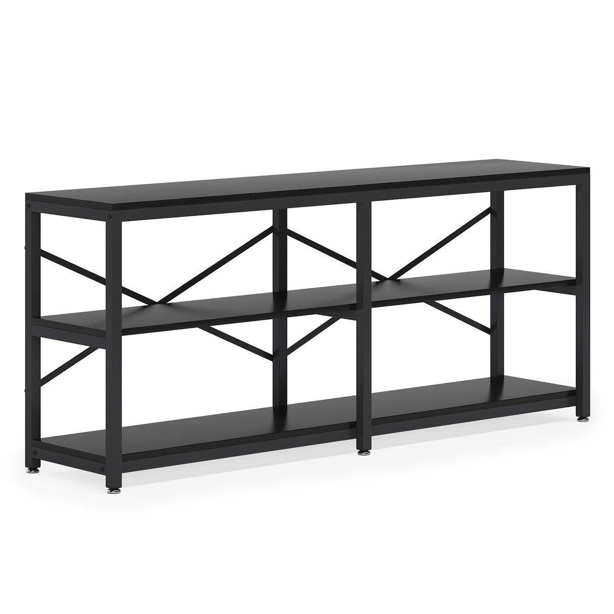 70.9" Extra Long Console Table with Storage Shelves