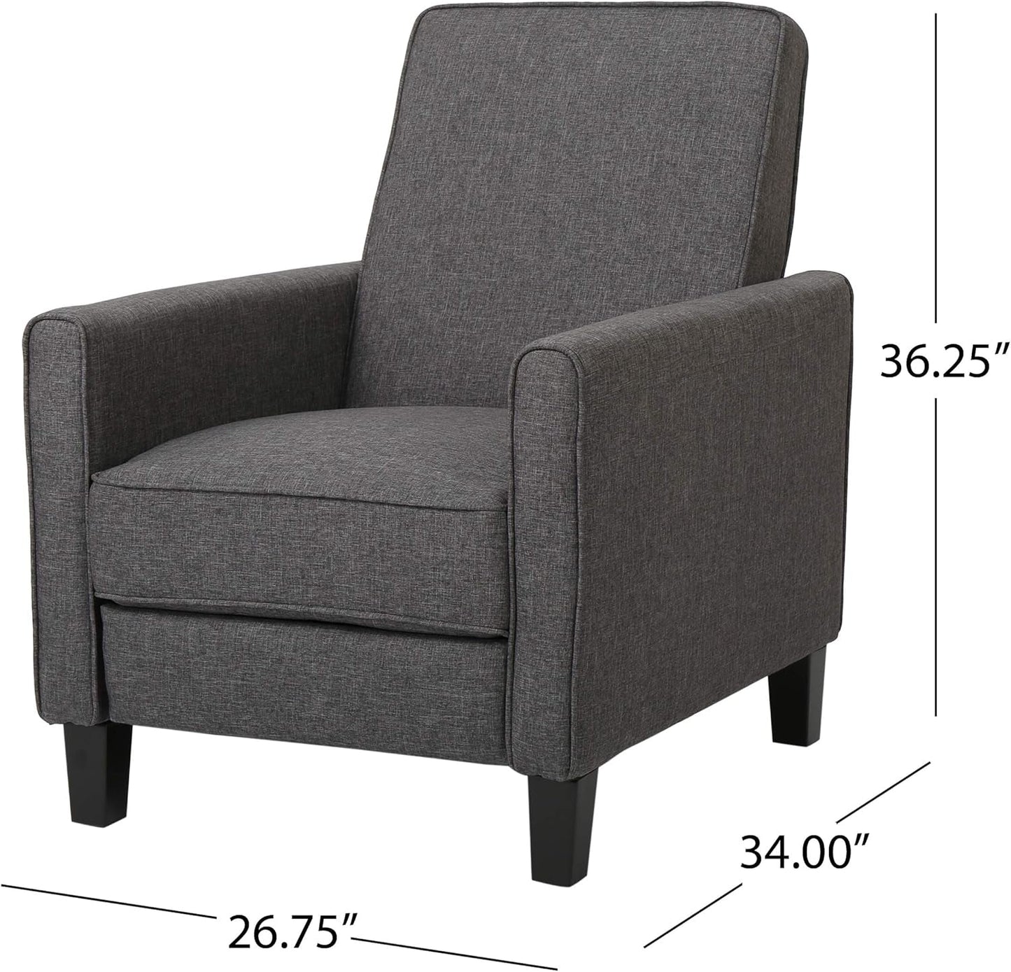 Emmie Fabric Recliner Set Of 2 In Smoke And Dark Brown