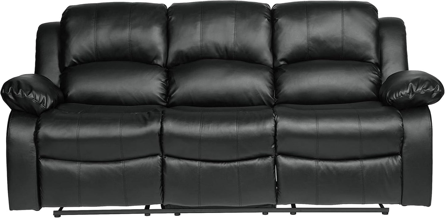 Humphreys Double Reclining Loveseat Black Faux Leather
