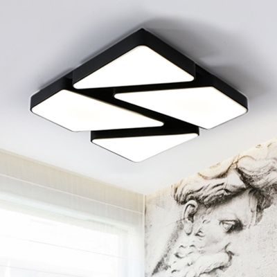 Modern LED Flush Mount: Square/Rectangular Options for Home or Office