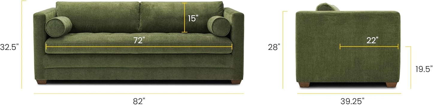 EightyTwoInches Pull Out Sofa Bed With Hidden Mattress