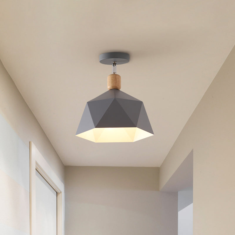 Emma's Modern Adjustable Macaron Hexagon Ceiling Light - Elevate Your Space with Gray, White, and Green Options