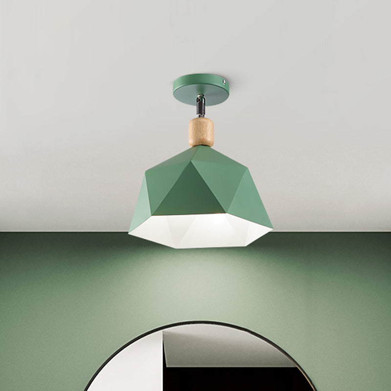 Emma's Modern Adjustable Macaron Hexagon Ceiling Light - Elevate Your Space with Gray, White, and Green Options
