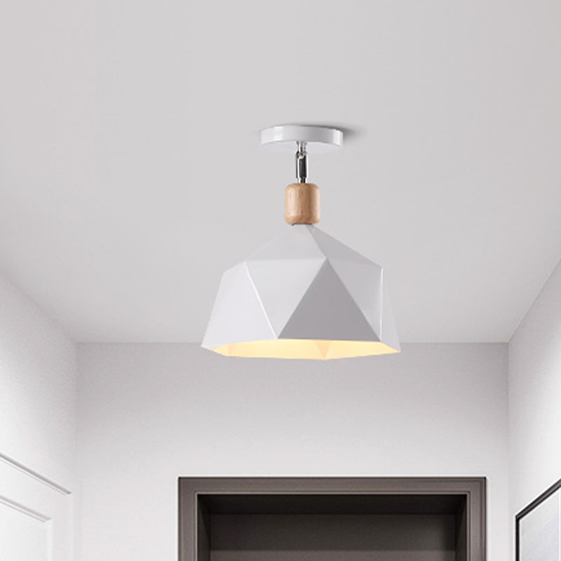 Emma's Modern Adjustable Macaron Hexagon Ceiling Light - Elevate Your Space with Gray, White, and Green Options