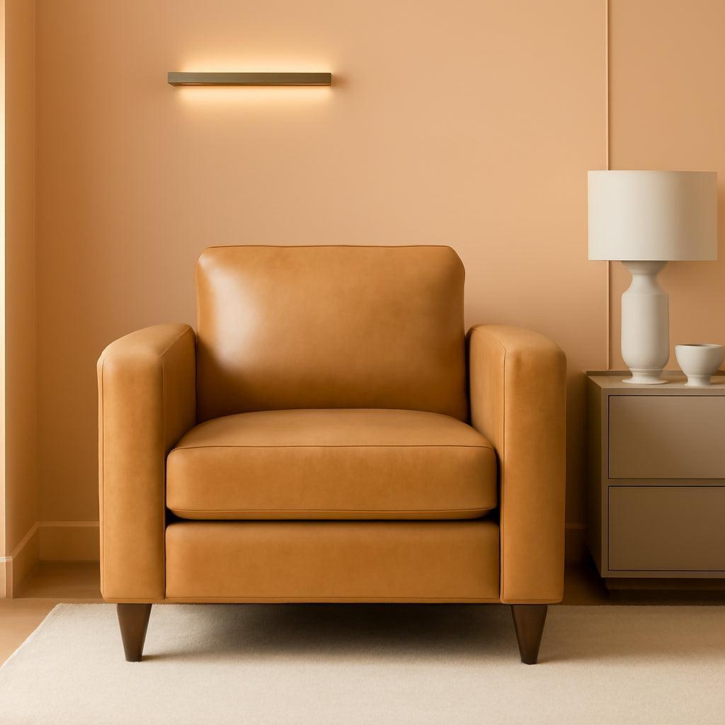 Brown Oversized Reading Armchair With Hidden Storage