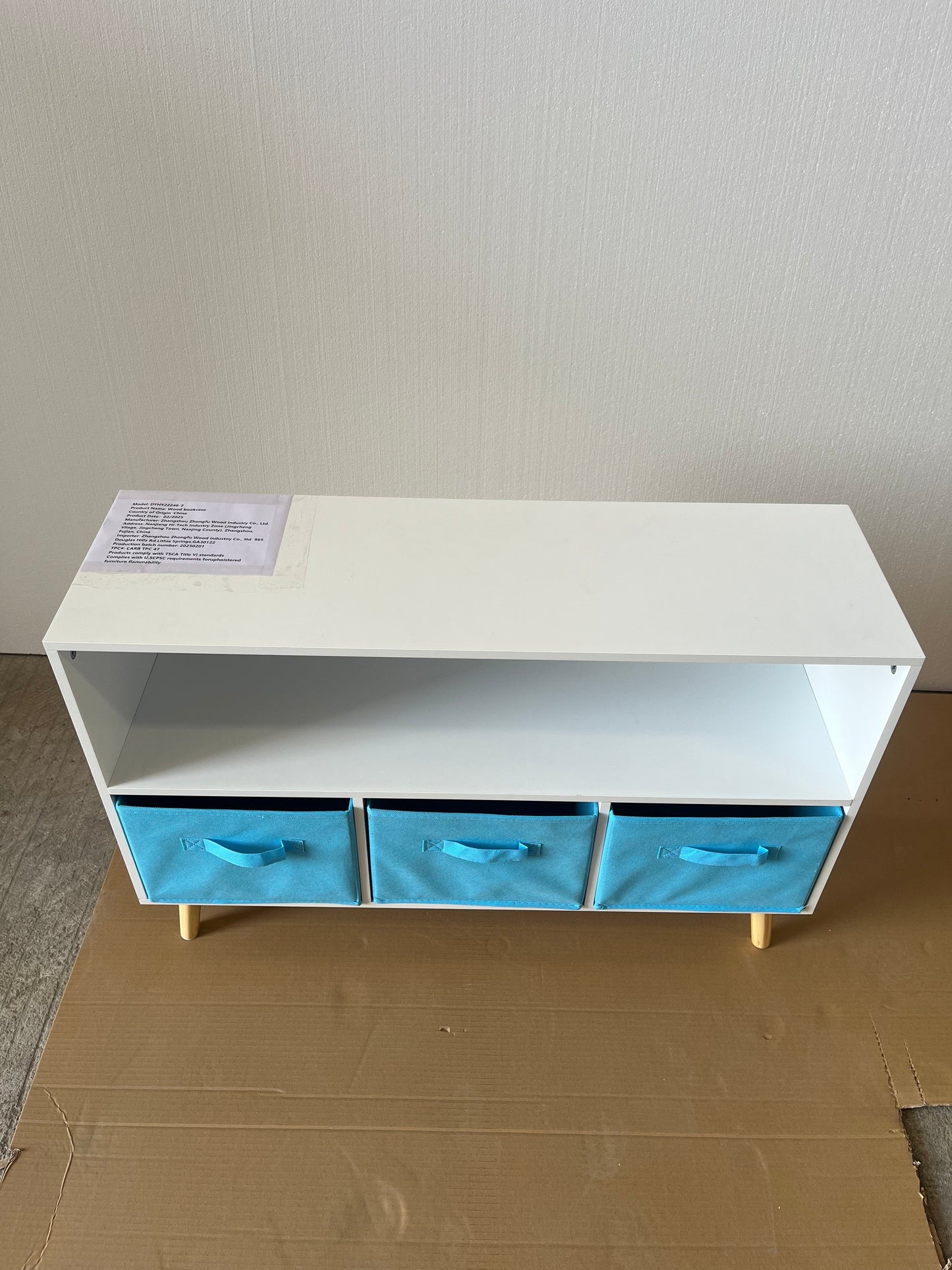 Kids Bookcase with Collapsible Fabric Drawers
