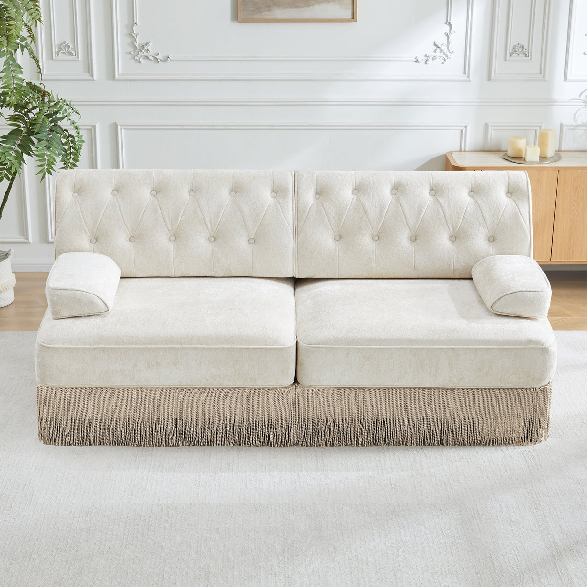 Soft Velvet Fabric Chesterfield Style Sofa