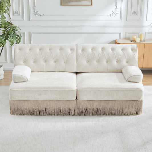 Soft Velvet Fabric Chesterfield Style Sofa