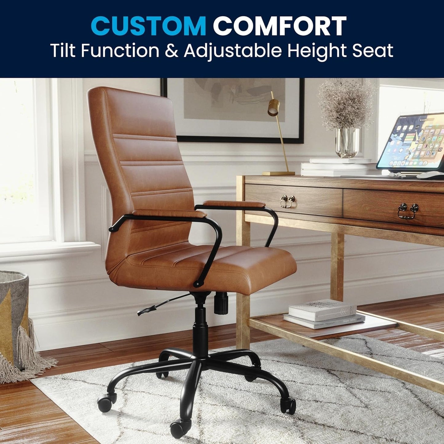 Whitney High Back Leathersoft Desk Chair Adjustable Height
