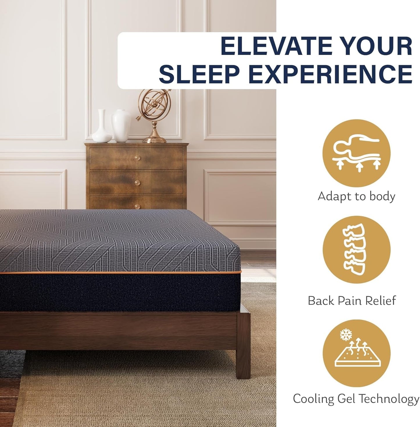 Queen Twelve Inches Gel Cooling Technology Pro Mattress