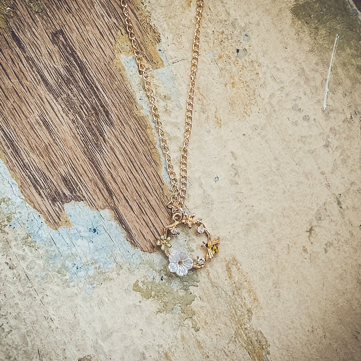 Gold Bumble Bee Necklace
