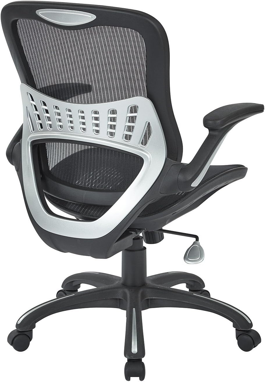 Office Star Ventilated Desk Chair With Breathable Mesh Seat Back Black Base