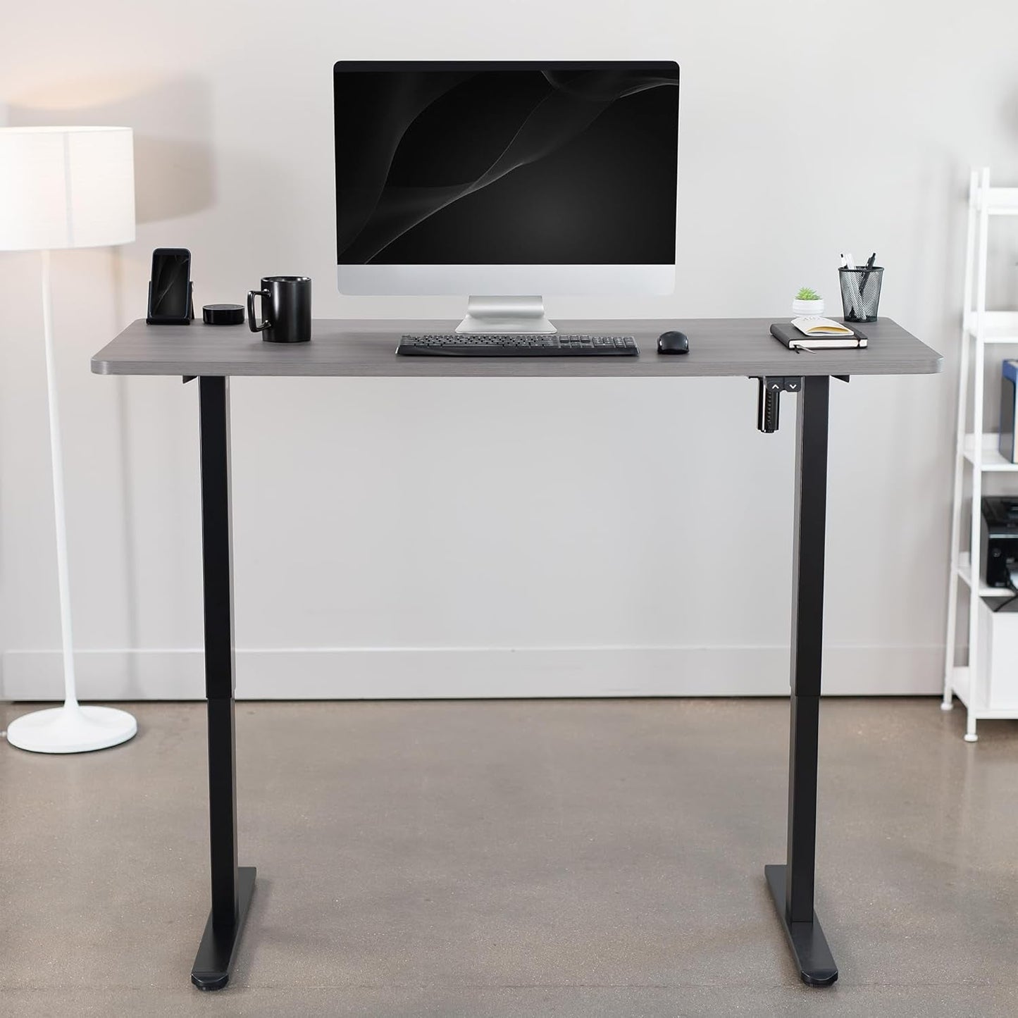 60 Inch Gray Electric Height Adjustable Standing Desk