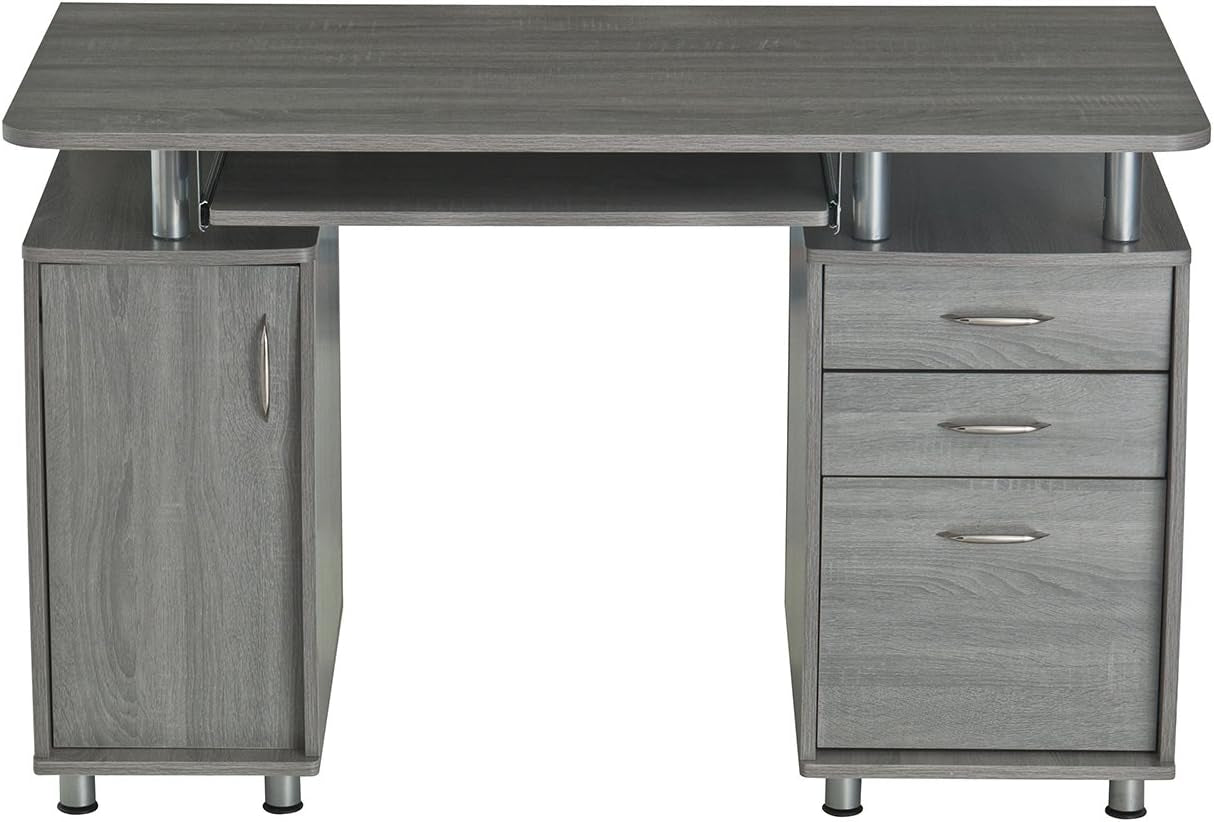 47.5 Inch Computer Desk Keyboard Tray File Cabinet