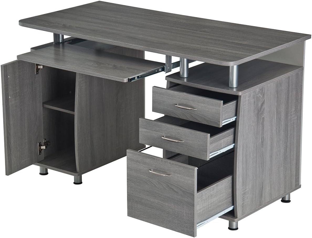47.5 Inch Computer Desk Keyboard Tray File Cabinet