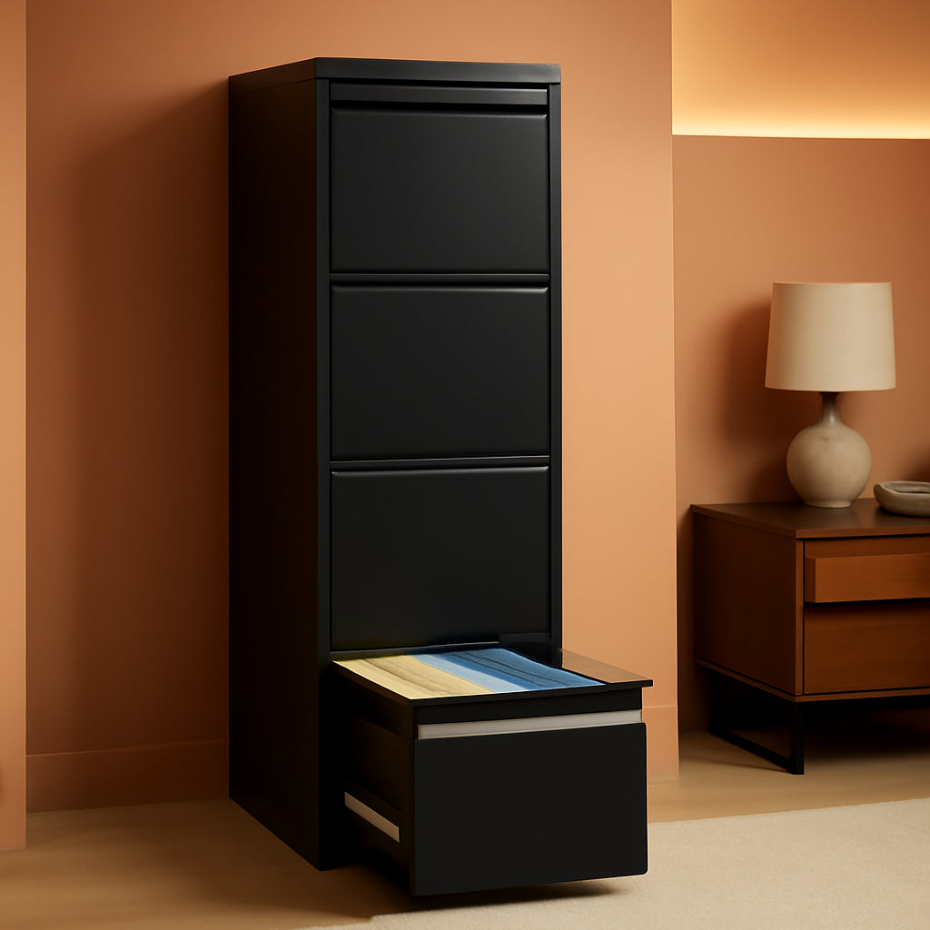 Metal 5 Drawer Vertical File Cabinet With Lock For A4 Letter Legal