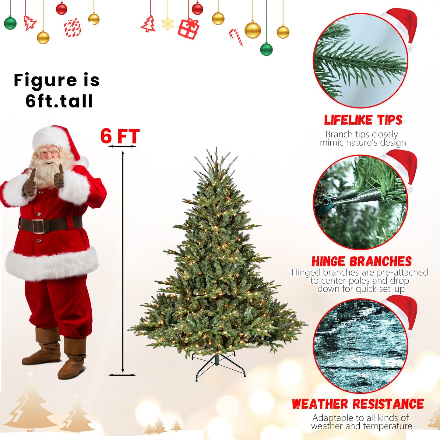 4FT Full-Shape Christmas Tree with UL Lights
