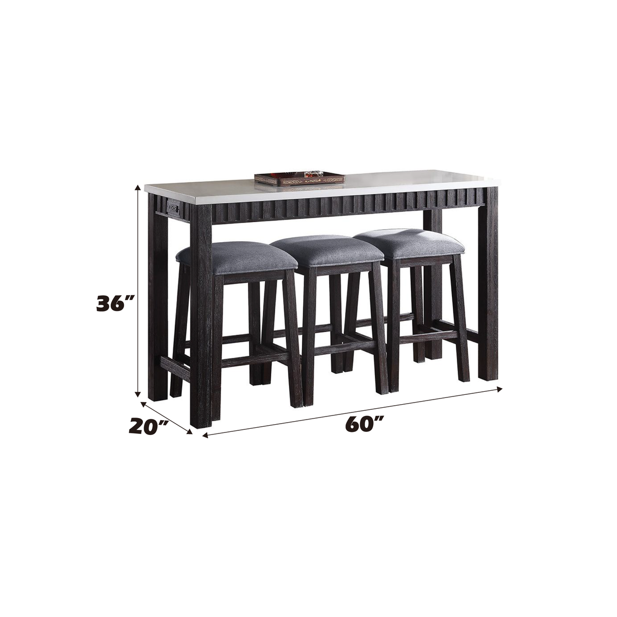 Necalli Marble Top & Weathered Dining Set