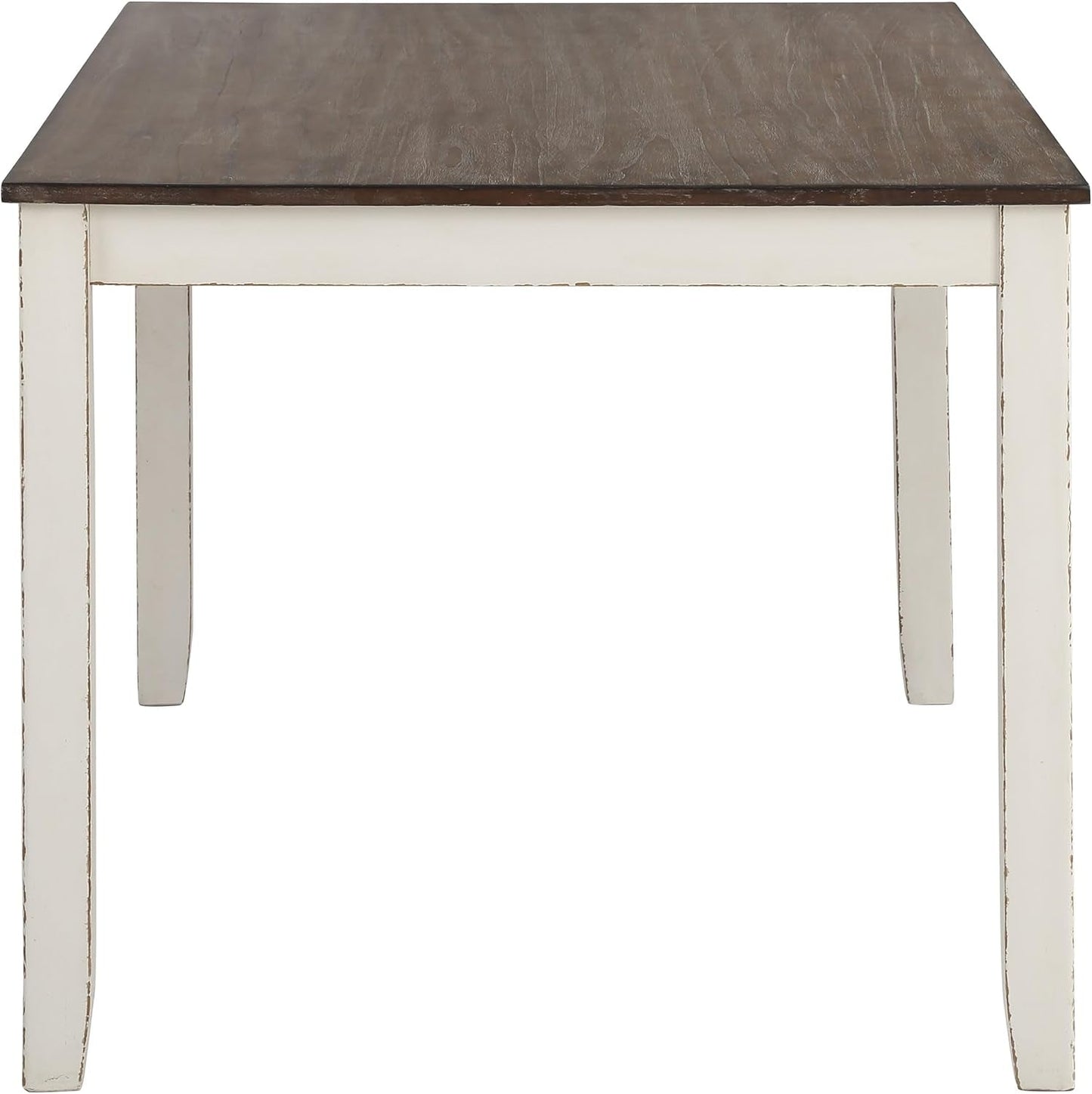 Seven Piece Rectangular Dining Table Set Two Tone Finish