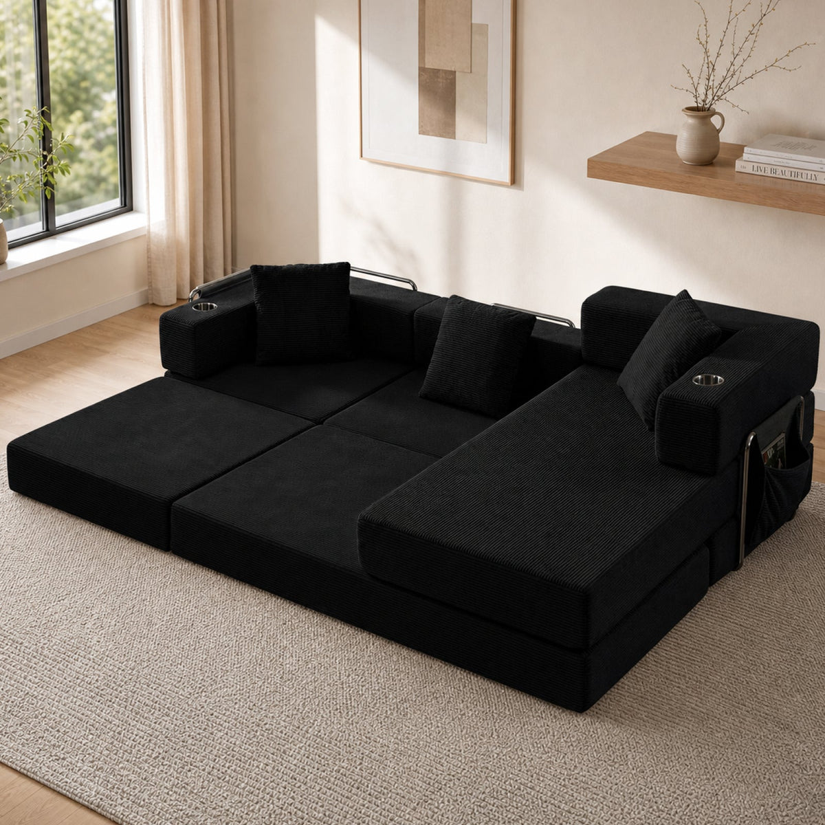 108" Modular Sectional Sofa with L-Shape Chaise