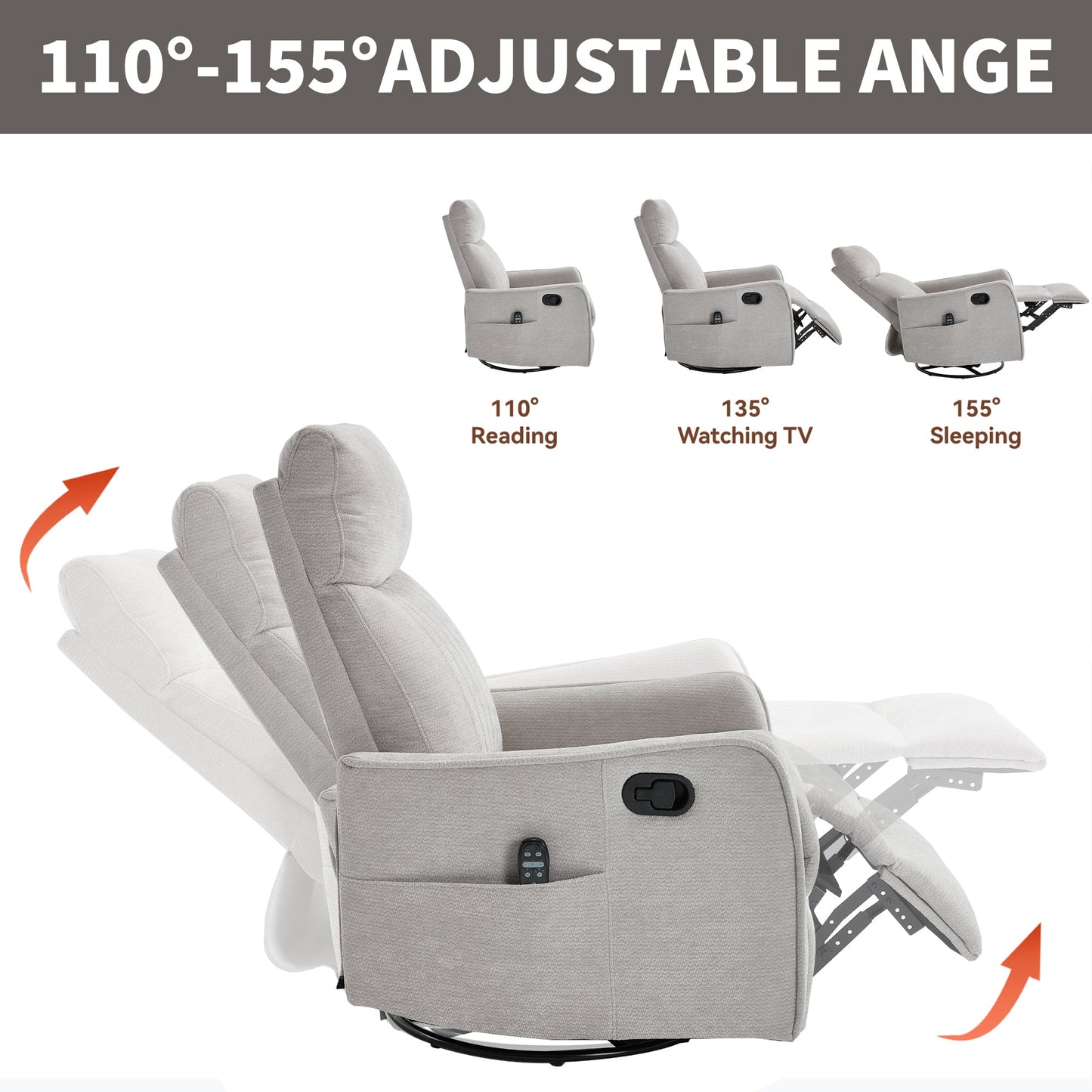 Comfortmax Light Recliner with Massage & Heat Function