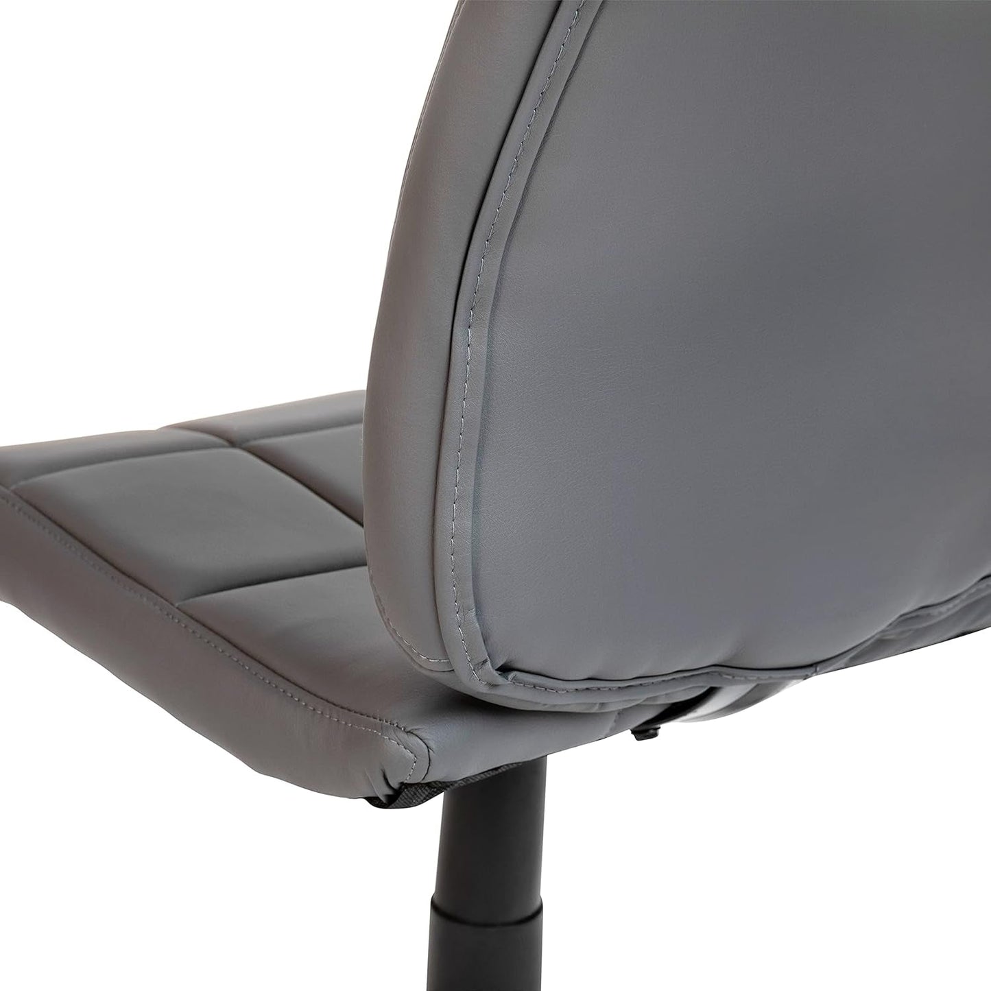Clayton Mid Back Swivel Task Chair Gray Vinyl Upholstery